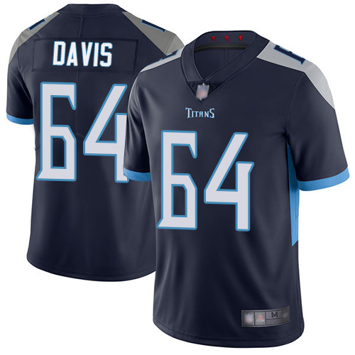 Tennessee Titans Limited Navy Blue Men Nate Davis Home Jersey NFL Football 64 Vapor Untouchable